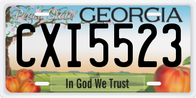 GA license plate CXI5523