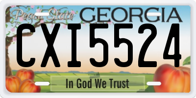 GA license plate CXI5524