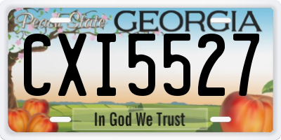 GA license plate CXI5527