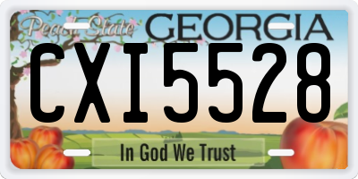 GA license plate CXI5528