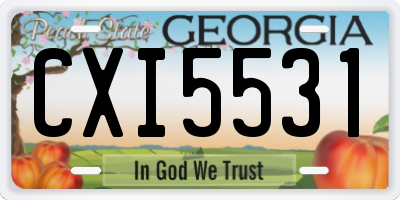 GA license plate CXI5531