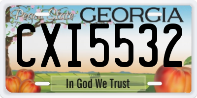 GA license plate CXI5532