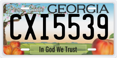 GA license plate CXI5539