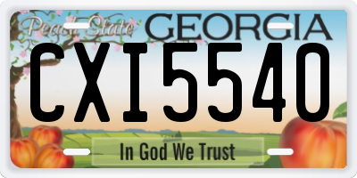 GA license plate CXI5540