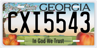 GA license plate CXI5543