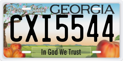 GA license plate CXI5544