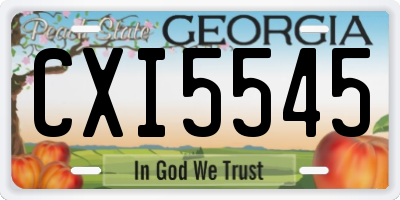GA license plate CXI5545