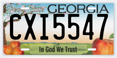 GA license plate CXI5547