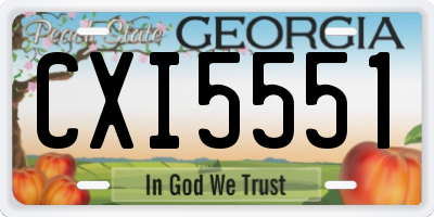 GA license plate CXI5551