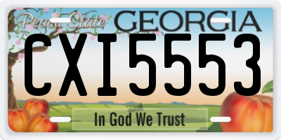 GA license plate CXI5553