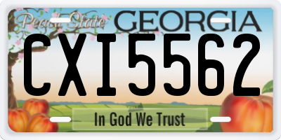 GA license plate CXI5562