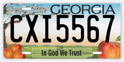 GA license plate CXI5567