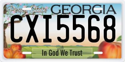 GA license plate CXI5568