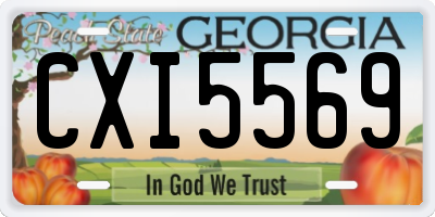 GA license plate CXI5569