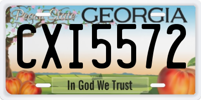 GA license plate CXI5572