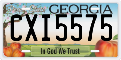 GA license plate CXI5575