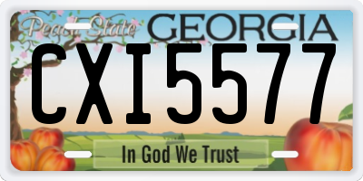 GA license plate CXI5577