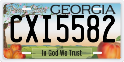 GA license plate CXI5582