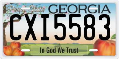 GA license plate CXI5583