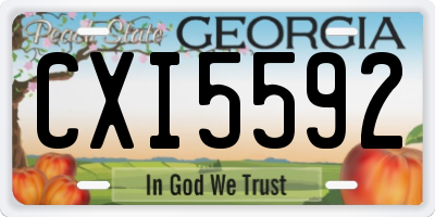 GA license plate CXI5592