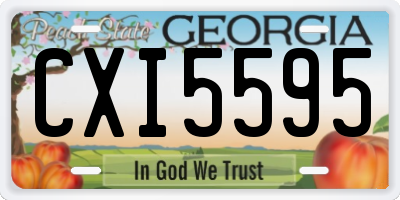 GA license plate CXI5595