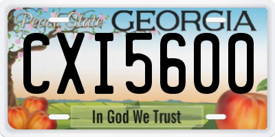 GA license plate CXI5600