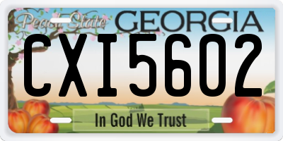 GA license plate CXI5602