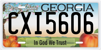 GA license plate CXI5606