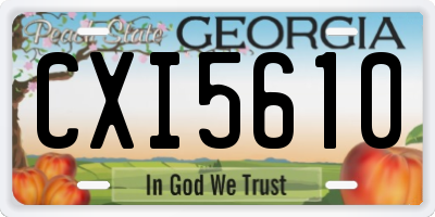 GA license plate CXI5610