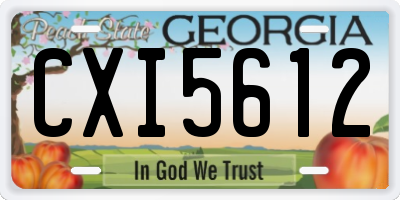 GA license plate CXI5612