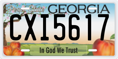 GA license plate CXI5617
