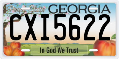 GA license plate CXI5622