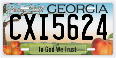 GA license plate CXI5624