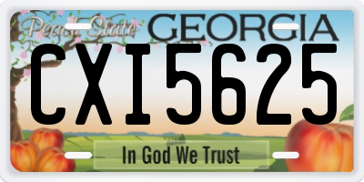 GA license plate CXI5625