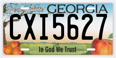 GA license plate CXI5627