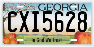 GA license plate CXI5628