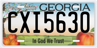 GA license plate CXI5630
