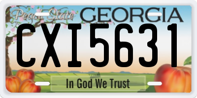 GA license plate CXI5631