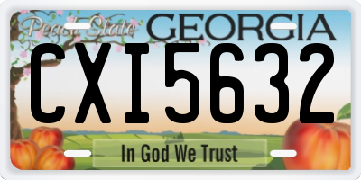 GA license plate CXI5632