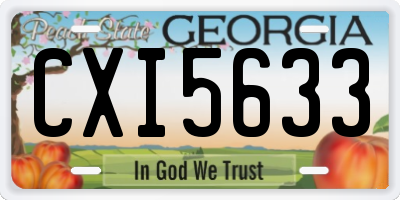 GA license plate CXI5633