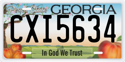 GA license plate CXI5634