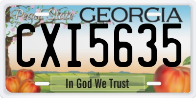 GA license plate CXI5635