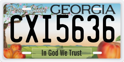GA license plate CXI5636