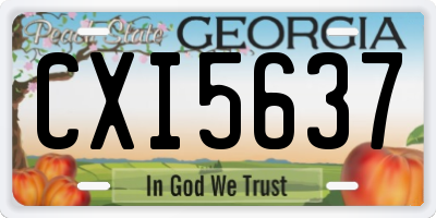 GA license plate CXI5637