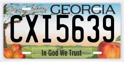 GA license plate CXI5639