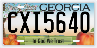 GA license plate CXI5640