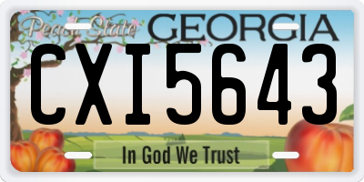 GA license plate CXI5643