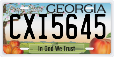 GA license plate CXI5645