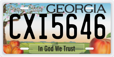 GA license plate CXI5646