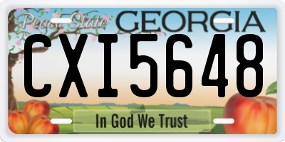 GA license plate CXI5648